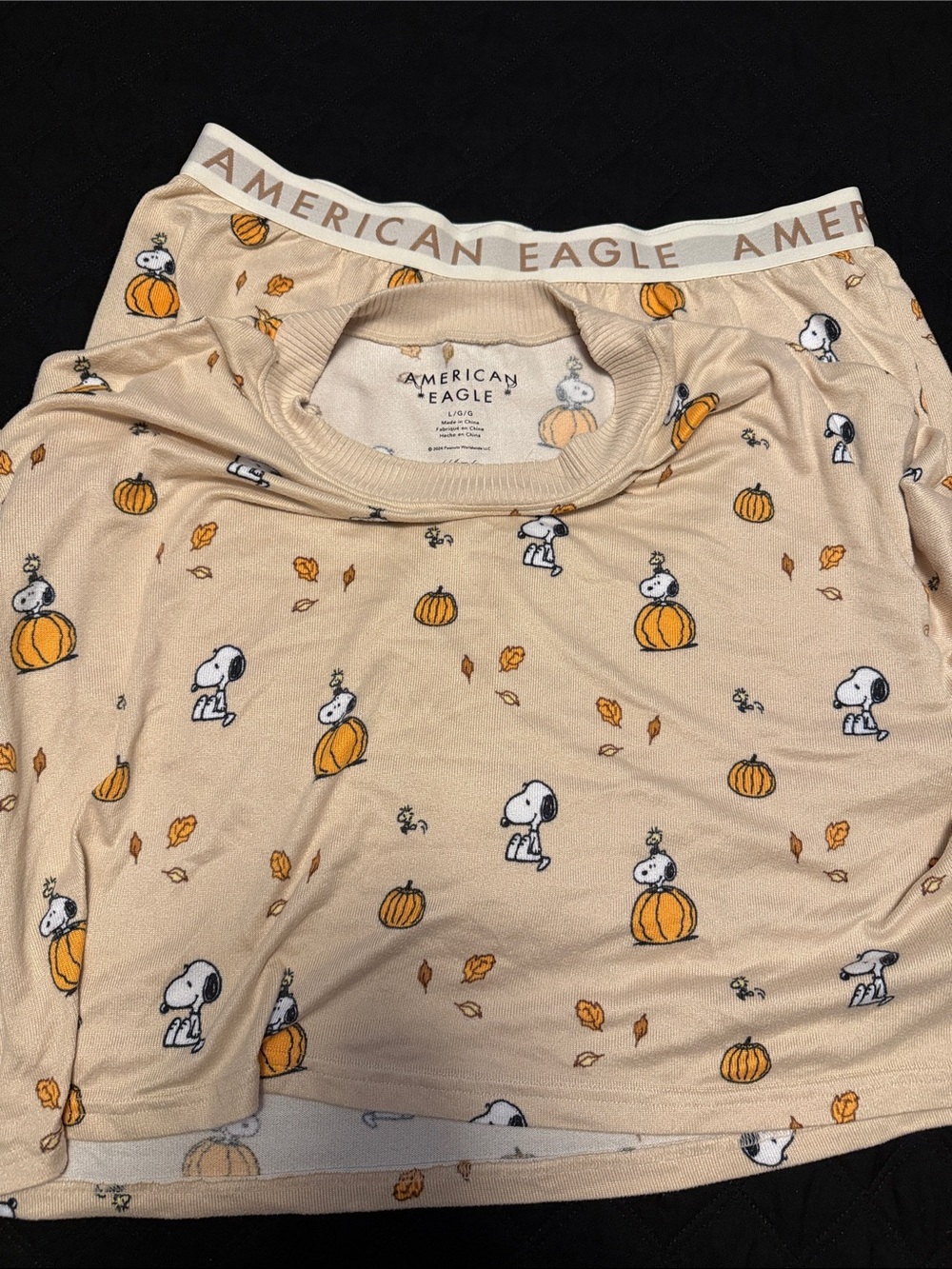 American Eagle Outfitters Beige Snoopy Pumpkin ๐ Pajama Set - Picture 5 of 5